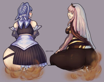 2girls anon aroused ass donkavu fart fart_cloud female hololive hololive_english huge_ass mori_calliope multiple_females multiple_girls ouro_kronii tagme virtual_youtuber