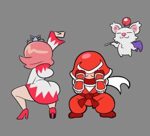 animated animated_image dancing funnyhoohooman grey_background mario_(series) mario_hoops_3_on_3 moogle_(character) music ninja_(fft) shaking_ass shaking_hips smoking smoking_cigarette tagme twerking twerking_with_arm_raised video white_mage_(mario)