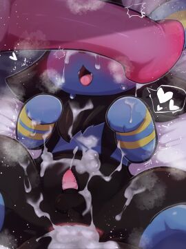 after_anal after_sex ambiguous_species anatomically_correct anatomically_correct_genitalia anatomically_correct_penis animal_genitalia animal_penis anthro ass badwingm bedding bedding_background blue_body blush bodily_fluids bracelet_(marking) cum cum_from_ass cum_in_ass cum_inside cum_on_body cum_on_hand cum_on_leg cum_on_mane cum_pool cumshot dark_body duo ejaculation equine_genitalia equine_penis feline_genitalia feline_penis generation_4_pokemon genital_fluids genitals heart_symbol hi_res limp_wrist luxio lying male male/male nintendo nude on_back open_mouth penile_spines penis pink_nose pink_penis pokemon pokemon_(species) solo_focus these_aren't_my_glasses