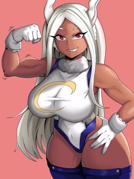 ass big_ass big_breasts big_butt big_thighs big_titties boku_no_hero_academia breasts brown_skin bunny bunny_ears bunny_girl clothing curvaceous curvaceous_female curvaceous_figure curvy curvy_figure curvy_hips dark-skinned_female dark_skin female female_focus female_only gym gym_clothing hatzuhatzu long_hair looking_at_viewer mirko miruko my_hero_academia red_eyes rumi_usagiyama strong strong_female usagiyama_rumi white_hair