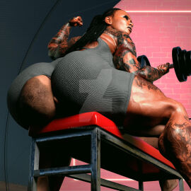 1girls 3d ass ass_smothering athletic athletic_female big_ass big_breasts big_butt big_thighs breasts brown-skinned_female brown_body brown_skin bubble_ass bubble_butt calves dark-skinned_female dark_skin divergentartgb dumbbell facesitting female female/male female_focus flexing giantess hairy_ass height_difference hips huge_ass huge_breasts huge_thighs large_ass large_breasts large_thighs legs male male/female mature muscular muscular_female muscular_legs muscular_thighs original original_character original_characters skull_crushing_thighs tattoo tattoo_on_arm tattoo_on_legs thick_legs thick_thighs thighs weightlifting weights