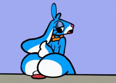 1girls animated anthro anthro_penetrated ass ass_bigger_than_head barely_clothed big_ass big_ears big_thighs blue_background blue_body blue_fur bowtie bowtie_only bunny bunny_ears bunny_girl bunny_tail butt cartoony digital_drawing_(artwork) digital_media_(artwork) dildo dildo_in_pussy eyelashes eyeshadow female female_focus female_only female_penetrated flat_chest flat_chested half-closed_eyes mr.bom original original_character pussy rabbit rabbit_ears rabbit_girl rabbit_humanoid rabbit_tail red_dildo riding riding_dildo ronnie_(mr.bom) tagme two-tone_body two-tone_fur