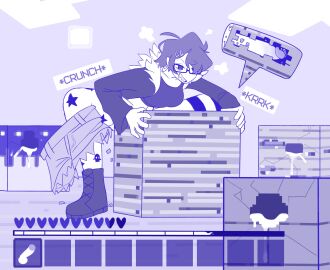 1futa amaruu cube female female_penetrating futa_only futa_penetrating futanari game_hud gameplay_mechanics glasses hud human human_penetrating human_penetrating_object inanimate_object intersex intersex_penetrating jacket minecraft monochrome object_penetration objectophilia objectphilia objectum onomatopoeia original penetrating_object penetration penis sex short_hair solo text transfem transgender transgender_woman twitter_link video_game x-ray