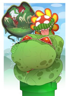 anthro anthro_prey belly big_belly big_breasts bikini bloated bodily_fluids breasts clothing constricted_pupils digestion digital_media_(artwork) elemental_creature elemental_humanoid exposed_bone fatal_vore female female_pred flora_fauna graphic_digestion green_pipe hi_res humanoid humanoid_pred hybrid imminent_death inside_stomach internal larger_female larger_pred lips male male/female male_prey male_ryona mammal mario_(series) markings melting mustelid nintendo nipple_outline oral_vore otter petey_piranha piranha_plant pirhana_plant plant plant_humanoid pupils reptile sash scalie scared sharp_teeth size_difference small_pupils smaller_male smaller_prey snake spots spotted_body stomach_acid struggling struggling_prey super_mario_sunshine swimwear teeth thick_lips thick_thighs tongue tongue_out trpcafterdark two-piece_swimsuit vore