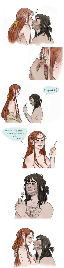 1boy 1girls akita-sensei dwarf elf female human kili light-skinned_female light_skin lord_of_the_rings male romantic tauriel the_hobbit