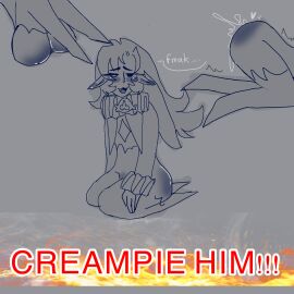 cookie_run cookie_run_kingdom cum_in_pussy female fire gay jester male naked naked_male pussy ripped_clothing sex shadow_milk_cookie