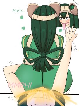 asui_tsuyu boku_no_hero_academia enjoying_farting facesitting fart fart_cloud fart_fetish fart_torture farting_on_face female femdom frog_girl frog_tongue hearts_around_head looking_pleasured my_hero_academia ochako_uraraka tongue tongue_out tsuyu_asui yuri