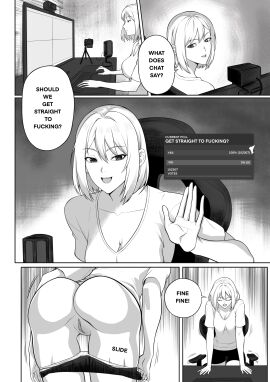 2d 2d_(artwork) 2d_artwork amazon annoyed ass blood_bond breasts cleavage clothed_breasts demigoddess er0popo female female_human half_amazon half_breed human lacy_green live live_streaming livestream livestreaming looking_at_viewer monstershake panties panties_down poll pulling_panties_down pussy shirt short_hair short_pants solo_female standing_up stranding stream streamer streaming streaming_setup strip stripping unusual_anatomy unusual_eyes unusual_pupils vote