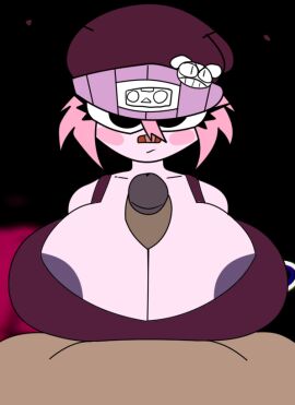 1futa 1girls angry_face animated animated_gif banger beat beat_banger bra breasts dark-skinned_female dark_skin female friday_night_funkin friday_night_funkin_mod futanari gif intersex monody_(azjack) oc original_character original_characters paizuri pink_hair pink_skin pink_skinned_female short_hair titjob tits_out toriel_beat_banger