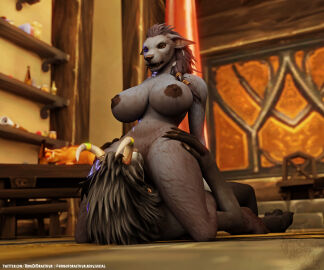 2girls 3d blizzard_entertainment cunnilingus female furry kingofdracthyr tagme warcraft worgen worgen_female world_of_warcraft yuri