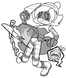 2girls accidental_exposure doll_(murder_drones) dress female female_focus female_only glitch_productions knife krackdown9 murder_drones onomatopoeia panties ripped_clothing robot robot_girl sketch ski_cap upskirt uzi_(murder_drones) wardrobe_malfunction white_body worker_drone