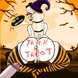 1girls anal charlie_morningstar charlie_morningstar_(hazbin_hotel) female futanari halloween happy hazbin_hotel intersex pussy vaggie vaggie_(hazbin_hotel) vagina vaginal_penetration witch_hat