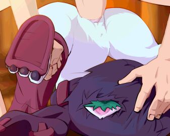 1boy animated breasts bunny_ears creedle feet female fur furry green_hair human_on_anthro interspecies league_of_legends male piledriver_position pussy red_eyes riot_games shortstack vaginal_penetration vaginal_sex vex_(league_of_legends) yordle