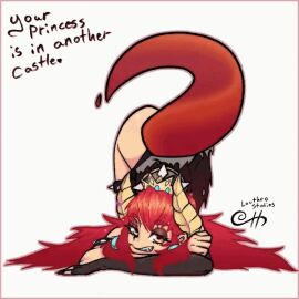 1girls 2024 2d 2d_animation animated artist_name artist_signature ass bowsette_(cosplay) clothed dragon_horns dragon_tail english english_text female female_only humanoid loutheostudios red_hair seductive seductive_look solo solo_female tail tail_motion text virtual_youtuber vshojo vtuber waving_butt zentreya zentreya_(dragon)