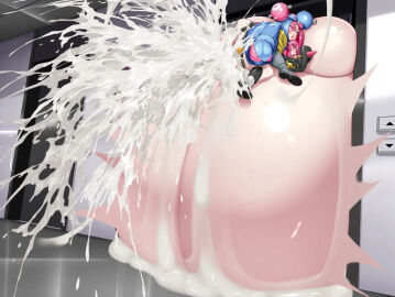 1futa 1girls big_breasts breasts coral_(pokemon) cum_flood cumflated_belly cumflation excessive_cum female futanari game_freak hyper hyper_belly hyper_cumflation intersex iono_(pokemon) kawahagitei lactation nintendo pokemon pokemon_sv tagme