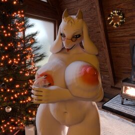 1:1 3d anonymousfm anthro areola belly big_breasts blush bodily_fluids boss_monster_(undertale) bovid breasts caprine container cup digital_media_(artwork) eyewear female fur glass glass_container glass_cup glasses goat heart_eyes heart_symbol hi_res horn lactating leaking_milk mammal mature_female milk nipples nude open_mouth puffy_nipples smile solo thick_thighs tongue toriel toriel_(dogzeela) undertale undertale_(series) white_body white_fur