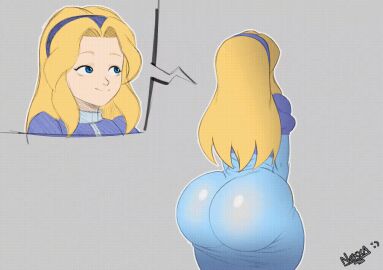 1female 1girls 2d animated artist_name ass ass_jiggle back back_view behind_view big_ass blonde_female blonde_hair blue_eyes blush blushing bottom_heavy bouncing_ass clothed clothing coffeenexxa comedy female female_only fully_clothed funny gif hair hairband hi_res highres huge_ass human humor light-skinned_female light_skin long_hair maria_robotnik nexxa plain_background rear_view sega simple_background sketch solo solo_female sonic_(series) sonic_the_hedgehog_(series) tagme