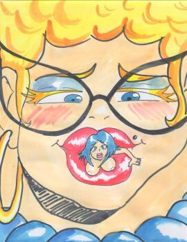 beauty_mark blonde_hair blue_eyes blue_hair blush breasts dominant_female ear_piercing earrings eyelashes eyeshadow fear female giantess giantess_vore gilf glasses in_mouth larger_female macro mature_female maturegiantess23 micro necklace nipples older_dom_younger_sub older_female pearl_necklace plump_lips smaller_female smile thick_lips unwilling_prey vore younger_female