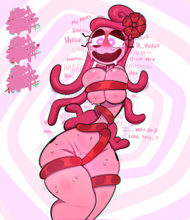 1girls aroused blush breasts female mommy_long_legs monamania nude poppy_playtime tagme tied_up