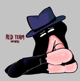 1girls 2d arcaned_roses ass ass_focus black_bra black_hair black_panties blue_hat cosplay female female_only light-skinned_female light_skin long_hair looking_at_viewer mystery_(roses_arcaned) roses_arcaned solo spy_(team_fortress_2) tagme team_fortress_2 text