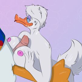 absurd_res anatid anseriform anthro anthro_only avian bedroom_eyes big_breasts big_tail bird bodily_fluids bottomless bottomless_male breast_play breasts clothed clothed/nude clothed_male_nude_female clothing cum cum_in_mouth cum_inside cum_on_breasts cum_on_face cum_on_neck daisy_duck daisy_duck_(quack_pack) disney donald_duck duck duck_footed duo erection female genital_fluids hi_res hirothedragon looking_at_another looking_at_partner male male/female narrowed_eyes nipples non-mammal_breasts nude nude_female paizuri pink_nipples quack_pack seductive sex shirt shirt_only tail titfuck titjob topwear topwear_only