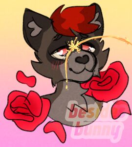 anthro besidesbunny blush bodily_fluids brown_body colored digital_drawing_(artwork) digital_media_(artwork) female female_anthro flower fur genital_fluids golden_shower hair happy male mammal nude nude_anthro nude_male peeing peeing_on_another plant portrait procyonid raccoon red_hair rose_(flower) simple_background smile solo solo_focus tuft urine urine_on_face urine_stream watermark watersports