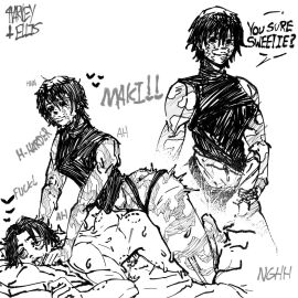 1boy 1girls bitemarks burn_scar dildo dildo_in_ass dominant_female female femdom gentle gentle_femdom gentle_mommy harveyellis hickey jujutsu_kaisen kink male pegging pegging_male sketch straight straight_sex strap-on strapon submissive_male yuta_okkotsu zenin_maki