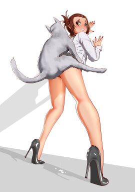 2021 against_wall attack_on_titan black_high_heels blush bottomless brown_hair canine canine_on_human eyeshadow female female_on_feral feral feral_on_female feral_on_human feral_penetrating feral_penetrating_human gabi_braun hi_res high_heels human_female human_on_feral human_penetrated light-skinned_female light_skin lipstick looking_at_partner looking_back looking_back_at_partner nail_polish orange_eyes painted_nails piggyback pink_lipstick red_nails shakuraya shingeki_no_kyojin standing standing_sex zoophilia
