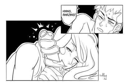 1boy 1girls blowjob comic female frog_girl long_tongue male momdadimsorry tagme tonguejob