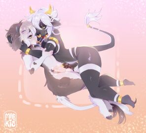 accessory after_kiss anthro arm_jewelry bedroom_eyes belly bodily_fluids bovid bovine cattle chest_tuft cock_ring collar curvy_figure duo ear_piercing facial_piercing femboy fluffy_thighs frottage furgonomics genitals girly gold_(metal) gold_collar grey_body grey_horn hair hand_on_arm hi_res hooves horn humanoid_genitalia humanoid_penis jewelry ladder_piercing leg_jewelry lying lying_on_another male male/male mammal markings markisss metal_collar narrowed_eyes nose_piercing nose_ring on_back penile penis penis_accessory penis_jewelry piercing plantigrade ring ring_piercing saliva saliva_on_tongue saliva_string seductive sex short_hair tail tail_accessory tail_jewelry tail_ring tail_tuft thick_thighs tuft white_belly white_hair white_markings yellow_eyes yellow_horn