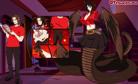 97tsukishima abs ass_expansion breast_expansion breast_growth breast_growth_(enlargement) breasts female gender_transformation hair_growth male male_to_female mtf_transformation musume personality_change species_swap species_transformation thigh_expansion transformation transformation_sequence tsf