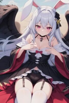 1woman ai_generated ass breasts cum cum_in_pussy pink_eyes rabbit sex tagme thighhighs thighs uncensored video white_hair