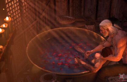 2boys 3d 3d_(artwork) 3d_model artist_name artist_signature artist_website bara bard bath bathroom beard brown_hair candle candles chalice cup duo facial_hair gay geralt_of_rivia handjob holding_partner human jaskier_(the_witcher) light-skinned_male light_skin long_hair lute male male/male male_only masturbation muscular muscular_male naked naked_male nude nude_male obbi_mation pale_skin pants penis romantic_ambiance rose_petals scar scars sex shirtless straight_male the_witcher the_witcher_(series) the_witcher_3:_wild_hunt video_games water white_hair witcher_medallion yaoi