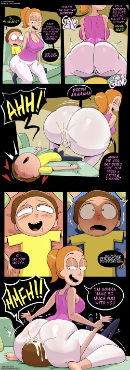 1boy 1girls adult_swim ass ass_bigger_than_head ass_focus ass_smothering big_ass big_breasts bottom_heavy breasts brother brother_and_sister brown_hair bulge buttjob clothed clothing couch covered_buttjob cum cum_on_ass cum_on_clothes cum_on_face cum_through_clothes dialogue english_text erection erection_under_clothes facesitting fat_ass female femdom half-closed_eyes hot_dogging huge_ass incest indoors lap_dance large_ass larger_female male morty_smith orange_hair paizuri_over_clothes pants premature_ejaculation rick_and_morty shirt sister sitting sitting_on_couch sitting_on_face sitting_on_lap sitting_on_person size_difference smaller_male smothering smothering_ass smug spakka5 summer_smith tease teasing text thick_ass thick_thighs wide_hips