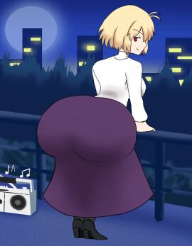 1girls animated arcueid_brunestud ass ass_clapping ass_expansion ass_shake big_ass big_breasts blonde_hair boombox bottom_heavy breasts bubble_ass bubble_butt clapping_cheeks clothing fat_ass female female_only full_body huge_ass imstupid13 large_ass looking_at_viewer looking_back melty_blood red_arcueid red_eyes shaking_ass smile solo solo_female thick_ass thick_thighs tsukihime twerking type-moon vampire vampire_girl wide_hips