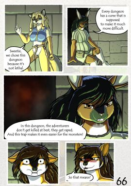 absurd_res belly big_breasts black_hair blonde_hair blue_eyes breasts brown_body brown_eyes brown_fur brown_hair canid canine canis comic cotton_tail cottontail_rabbit curled_tail dog_tail domestic_dog english_text exposed fantasy female fox fur genitals german_spitz grace_o'malley hair hi_res lagomorph large_spitz leporid long_hair madlaine_mckraven mammal mature_female medieval medium_breasts megan_bryar nude pomeranian ponytail rabbit red_eyes slightly_chubby spitz swift_fox tail text tqfq true_fox vulva white_belly yellow_body yellow_fur zaiksmckraven