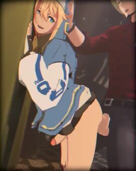 2boys against_wall androgynous annussymorussy backshots blonde_hair blue_eyes bridget gay guilty_gear guilty_gear_strive nun rougenine sound tagme video yaoi
