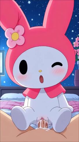 1girls ai ai_generated ai_generated_background ass cowgirl_position feline female grok hello_kitty_(series) hips my_melody naked naked_female nipples nude nude_female pussy sanrio seductive seductive_look seductive_smile tagme thick_hips video