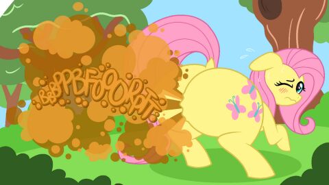 1girls fart fart_cloud fart_fetish farting fat_ass female fluttershy_(mlp) huge_ass my_little_pony sorollos