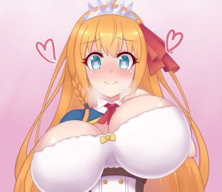 areola_slip breasts female heart-shaped_pupils looking_at_viewer pecorine pecorine_(princess_connect!) princess_connect! tagu_hblabe textless