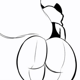 animated ass ass_focus ass_jiggle bouncing_ass curvy emmpy female fox_girl karen_(emmpy) loop