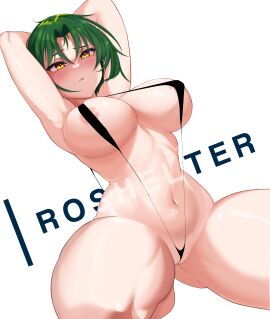 1girls areola areola_peek areola_slip areolae arms_behind_back arms_up artist_logo artist_name artist_signature belly_button big_breasts bikini black_bikini black_bikini_top blush breasts brown_eyes cameltoe colombian female female_focus female_only freckles green_hair hispanic hispanic_virtual_youtuber indie_virtual_youtuber latam_virtual_youtuber light-skinned_female light_skin micro_bikini monochrome_background on_knees pussy roshelter ryumi ryumivt short_hair sitting sitting_on_knees sling_bikini solo solo_female solo_focus squatting swimsuit twitch twitch.tv virtual_youtuber vtuber white_background yellow_eyes youtube youtube_hispanic