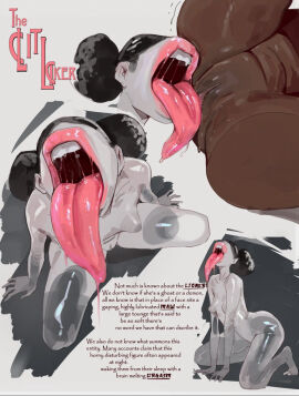 big_lips_no_eyes big_mouth black_hair ear female ghost_girl large_tongue magicmoonsarts nightmare_fuel nightmare_waifu no_eyes non-human open_mouth pussy text third-party_source tongue tongue_out