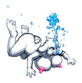 ass breasts byondrage female nude pixel_art swimming tagme toriel transparent_background undertale underwater