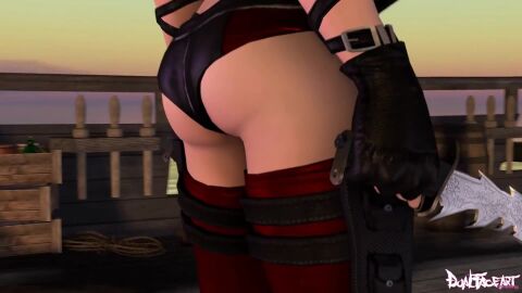 1boy 1boy1girl 1girls 3d ass_focus background_music big_ass big_breasts big_penis black_dragon boat_interior cleavage crossover dagger dark-skinned_male dead_or_alive dialogue dualfaceart facesitting facesitting_female female interracial kira_(mortal_kombat) knifes lightskinned_female male/female masturbating_other mortal_kombat nude paizuri panties red_hair sex sex_from_behind ship sitting_on_person spoon_position spooning straight straight_sex sunglasses tagme thighhighs titfuck titjob video voice_acted voluptuous_female zack_(dead_or_alive)