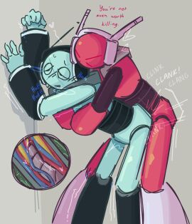 against_wall colored_sketch degradation degrading die_of_death_(roblox) droidcest english_dialogue holding_partner killdroid_(die_of_death) livedroid male motion_lines onomatopoeia penis roblox roblox_game robloxian robot robot_penis self_upload tagme x-ray