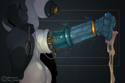 3:2 absurd_res accessory animal_genitalia balls big_balls big_breasts big_penis big_sheath bodily_fluids breasts cock_ring collar collar_on_penis excessive_genital_fluids excessive_precum genital_fluids genitals gynomorph hi_res huge_balls huge_breasts huge_cock huge_sheath hyper hyper_balls hyper_breasts hyper_genitalia hyper_penis hyper_sheath intersex jewelry magic nipple_plugs penis penis_accessory penis_jewelry plug_(sex_toy) precum sex_toy sheath tail xen_(xensilver) xensilver