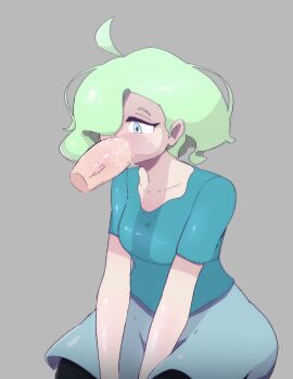 1girls 2025 big_breasts blowjob blue_eyes breasts ciphermaniac_(pokemon) clothed_female disembodied_penis female fluids green_hair hair_over_one_eye light-skinned_female male no_background oral oral_penetration oral_sex penis penis_in_mouth pokemon pokemon_tcg rippledvoice self_upload small_breasts x-ray