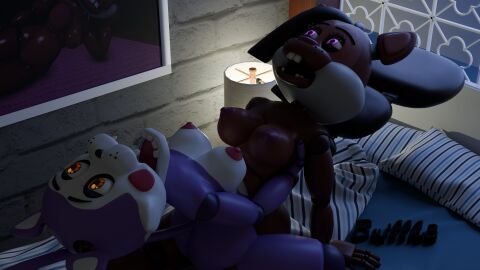 absurd_res anthro buillk8_(artist) cindy_(fnac) duo felid feline female female/female five_nights_at_candy's five_nights_at_freddy's hi_res huge_filesize mammal popgoes rodent saffron_the_squirrel sciurid scottgames