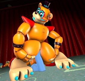 2023 anthro ass backsack balls ballsack bear big_ass big_butt bonfiebutt bubble_ass bubble_butt dildo five_nights_at_freddy's five_nights_at_freddy's:_security_breach genitals glamrock_freddy glamrock_freddy_(fnaf) holding_butt holding_own_butt male male_only penis red_curtains scottgames sex_toy solo stage stage_curtains steel_wool_studios